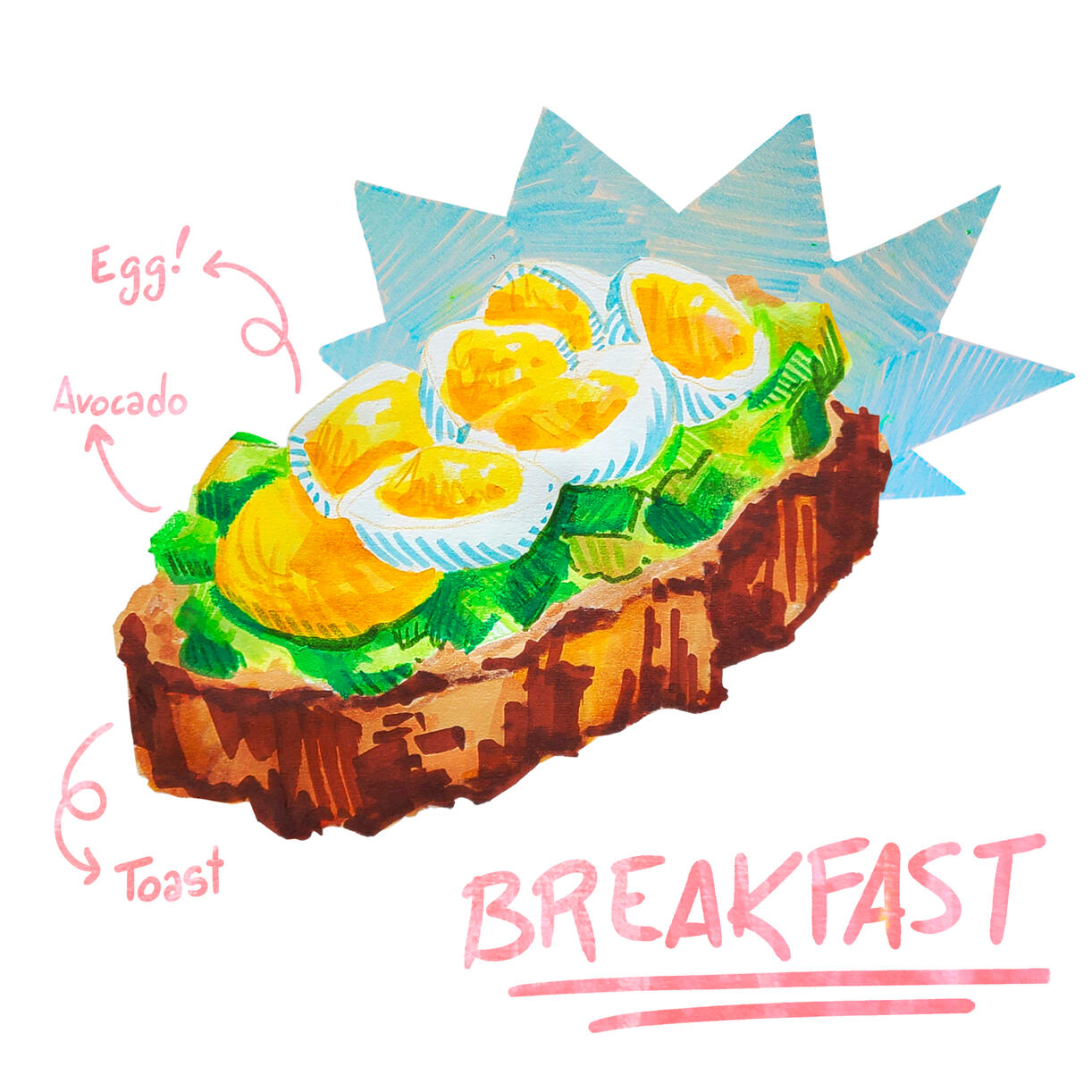 egg bread sketch